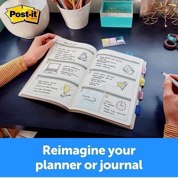 NWT Post-It Foil Tabs, Iridescent Colors, 36 Tabs/Pack - Picture 3 of 9